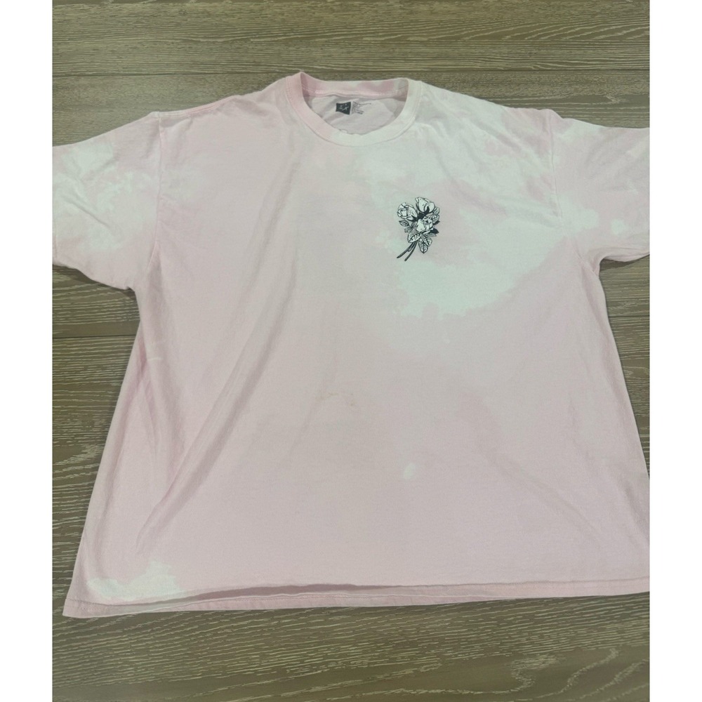 Lira LIRX Mens 3XL Pink Rose Graphic Tee Outta Time Tie Dye Streetwear Shirt